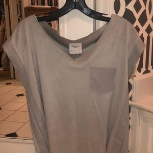 Vero Moda Grey Top W Leather Accents